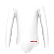 Детско трико с дълъг ръкав MAXIMA, Подходящо за гимнастика, балет и танци, Бяло, XL /40042007/