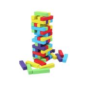 Дженгадайска кула с цветни блокчета MAXIMA, Комплект 48 плочки и 2 зарчета /270754/