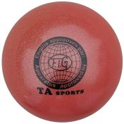 Топка за художествена гимнастика MAXIMA, С брокатен ефект, 18 - 20 см, Червена /20067208N/