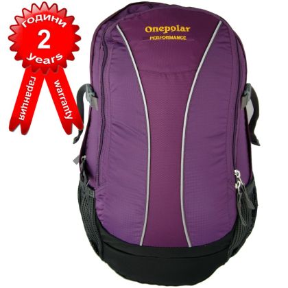 Градска раница с 2 г. гаранция ONEPOLAR с подарък ученически пособия, Лилава /PO160202/