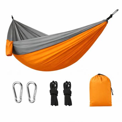 Хамак MAXIMA, Дължина до 290 см, Платно 260x135 см, От парашутен плат, Оранжев със сив /60014405/