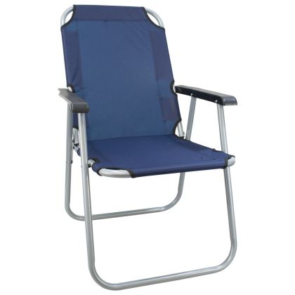 Сгъваем стол MAXIMA, Изработен от стомана и плат Oxford, Тъмносин /60023205/