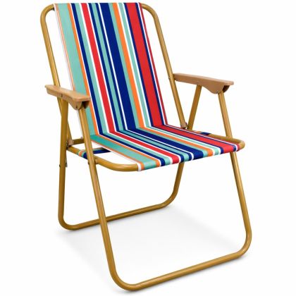 Сгъваем стол MAXIMA, Изработен от стомана и плат Oxford, Дизайн 2 /60020202/