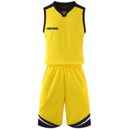 Basketball kit MAXIMA, Yellow with Black and White, size L /40024005/