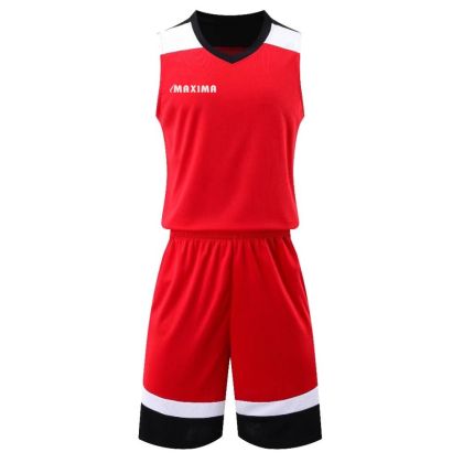 Basketball kit MAXIMA, Red with Black and White, size 30 /40024401/