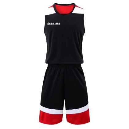 Basketball kit MAXIMA, Black with Red and White, size L /40024305/