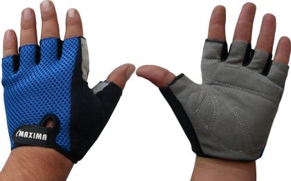 Cycling gloves MAXIMA, suede and textile, blue, size XL /40052902/