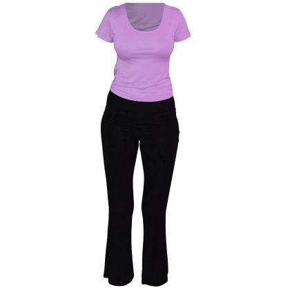 Sports set, Lilac blouse with black pants, size L /40044501/