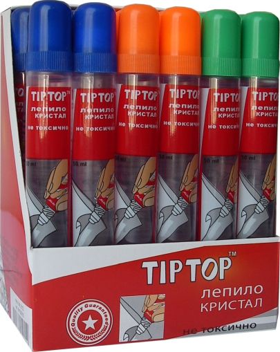 Канцеларско течно лепило кристал TIPTOP с тампон 50 мл /150015/
