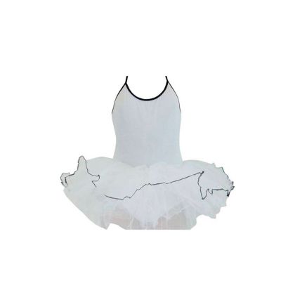 Dance (ballet) leotard MAXIMA with thin straps and tutu skirt, White, size 6XL /40043705/