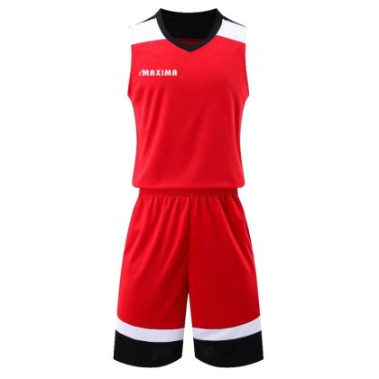 Basketball kit MAXIMA, Red with Black and White, size 32 /40024402/