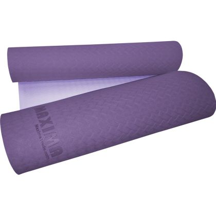 Yoga mat MAXIMA, 182 x 61 x 0.6 cm, made of TPE, Purple with Light Purple /30101802/