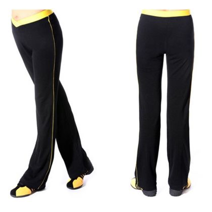 Kids sports pants (bottom), black with Yellow, size L /40041502/