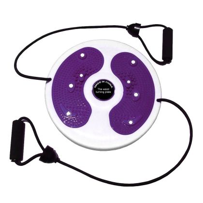 Rotating disc MAXIMA, 28 cm, with elastic bands, White with Purple /31020401/