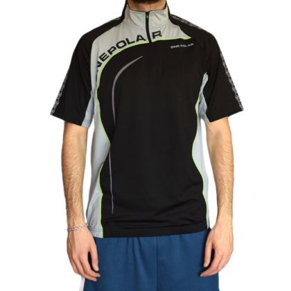 Cycling T-shirt ONEPOLAR, quick-dry, Black with Grey, Size XL /PO292204