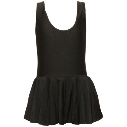 Children's gymnastics, ballet and dance leotard MAXIMA with skirt, Black, size XL /40042205/