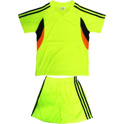 Kids football / volleyball / handball kit, jersey with shorts - Electric Green, Black and Orange, MAXIMA, 30 /40014103/