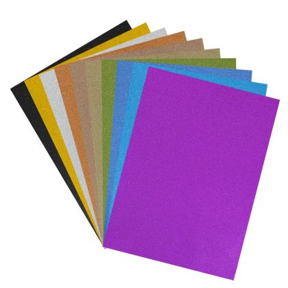 Self-adhesive glitter paper MAXIMA, A4, 40 g/m², set of 10 sheets, 10 colors /170227/