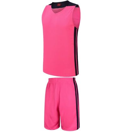 Basketball kit, jersey with shorts - Neon Pink with Black, size 2XL /40021701/