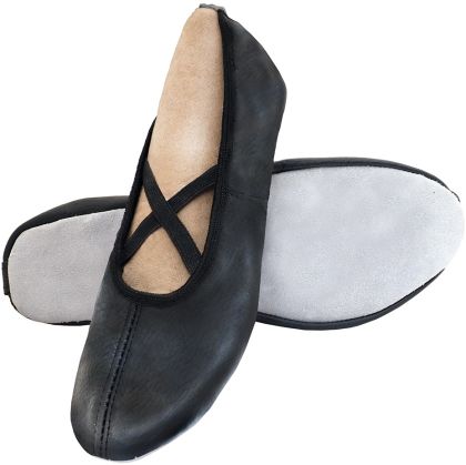 Leather soft dance shoes MAXIMA, Black, size 30 /40070813/