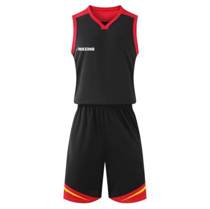 Basketball kit MAXIMA, Black with Red and Yellow, size 32 /40022102/