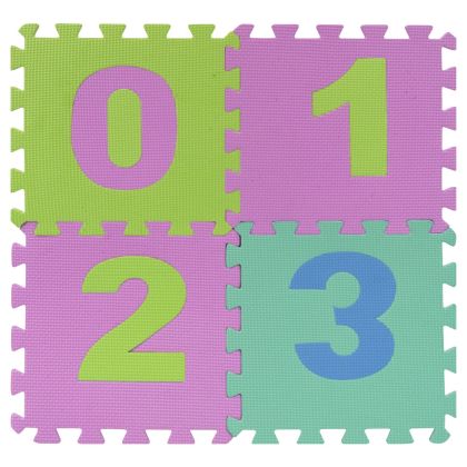 Пъзел (настилка) EVA с цифри от 0 до 9, 10 листа, 28.5х28.5х0.8 см /270110/