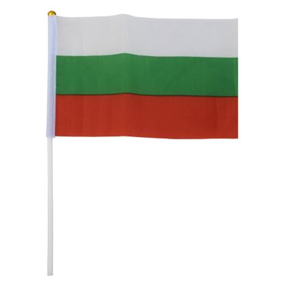 Знаме на България 20х15 см с дръжка /400901/