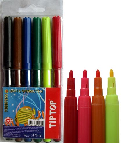 Флумастери 6 цвята TIPTOP /190004/