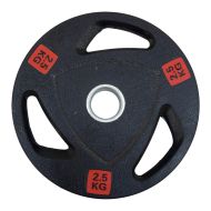 Диск за щанга MAXIMA, 2.5 кг, За лостове Ф25-28 мм, Гумиран, С метален пръстен и дръжки /310559/
