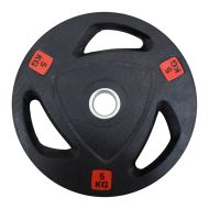 Диск за щанга MAXIMA, 5 кг, За лостове Ф25-28 мм, Гумиран, С метален пръстен и дръжки /310561/