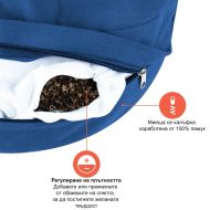 Възглавница за медитация полумесец (полузафу) MAXIMA, 40x26x15 см, Син /30008203/