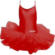 Детско танцувално (балетно) трико MAXIMA, С връзки и туту поличка, Червено, Размер 3XL /40043543/
