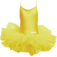 Детско танцувално (балетно) трико MAXIMA, С нерегулируеми презрамки и туту поличка, Жълто, Размер 3XL /40043501N/