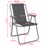Сгъваем стол MAXIMA, Изработен от стомана и плат Oxford, Дизайн 5 /60020205/