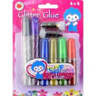 Лепило с брокат 6 цвята MAXIMA, Комплект с фигури за апликация /150443/