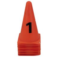 Конуси за маркиране MAXIMA, 22 см, Комплект 8 броя, Номера 1-8, Оранжеви /30068901/