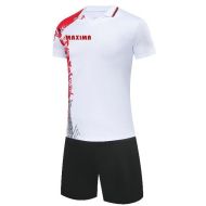 Екип за футбол / волейбол / хандбал MAXIMA, Комплект фланелка с шорти, Бял с червен и черен, Размер XL /40067805/