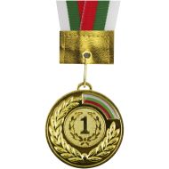 Medal MAXIMA, 6.5 cm, for first place, with tricolor ribbon /00015401/