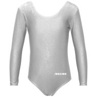Kids long sleeve leotard MAXIMA, suitable for gymnastics, ballet and dance, Grey, 5XL /40042035/