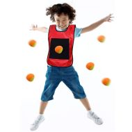 Game set vest with Velcro patches and 2 balls MAXIMA, Red /50092402/