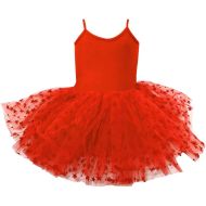 Children's dance (ballet) leotard MAXIMA with ties and tutu skirt, Red, size XL /40043601/
