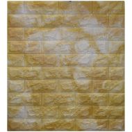 Decorative 3D wall panel 69 x 77 cm, self-adhesive, Yellow with Brown /51000501/