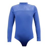 Children's leotard MAXIMA with lace panel, Blue, height 160 cm /40044022/