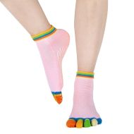 Yoga socks MAXIMA, with colorful toes, Light Pink /40073004/