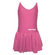 Children's dance (ballet) leotard MAXIMA with thin straps and skirt, Pink, size XL /40042609/