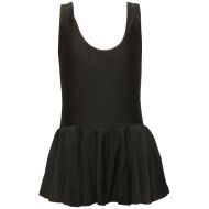 Children's gymnastics, ballet and dance leotard MAXIMA with skirt, Black, size XL /40042205/