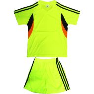 Kids football / volleyball / handball kit, jersey with shorts - Electric Green, Black and Orange, MAXIMA, 30 /40014103/