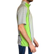 Cycling T-shirt ONEPOLAR, quick-dry, Grey with Green, Size XL /PO292203