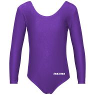 Kids long sleeve leotard MAXIMA, suitable for gymnastics, ballet and dance, Lilac, XL /40042019/