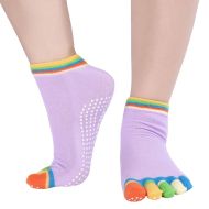 Yoga socks MAXIMA, with colorful toes, Light Purple /40073003/